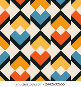 Trendy minimalist seamless pattern with abstract creative geometric composition