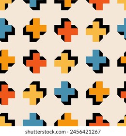 Trendy minimalist seamless pattern with abstract creative geometric composition