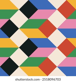 Trendy minimalist seamless pattern with abstract creative geometric composition