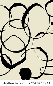 Trendy minimalist seamless pattern with abstract creative artistic hand drawn composition ideal for interior design, wallpaper, minimal background, vector illustration