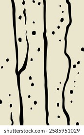 Trendy minimalist seamless pattern with abstract creative artistic hand drawn composition ideal for interior design, wallpaper, minimal background, vector illustration