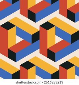Trendy minimalist seamless pattern with abstract creative geometric composition