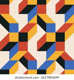 Trendy minimalist seamless pattern with abstract creative geometric composition