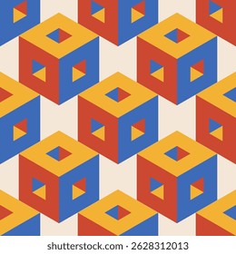 Trendy minimalist seamless pattern with abstract creative geometric composition