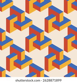 Trendy minimalist seamless pattern with abstract creative geometric composition