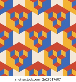 Trendy minimalist seamless pattern with abstract creative geometric composition