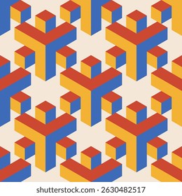 Trendy minimalistische nahtlose Muster mit abstrakter kreativer geometrischer Komposition