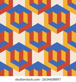 Trendy minimalist seamless pattern with abstract creative geometric composition
