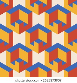Trendy minimalist seamless pattern with abstract creative geometric composition