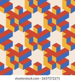 Trendy minimalist seamless pattern with abstract creative geometric composition