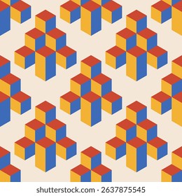 Trendy minimalist seamless pattern with abstract creative geometric composition