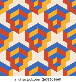 Trendy minimalist seamless pattern with abstract creative geometric composition
