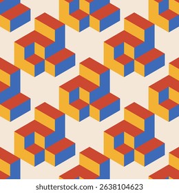 Trendy minimalist seamless pattern with abstract creative geometric composition