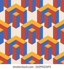 Trendy minimalist seamless pattern with abstract creative geometric composition
