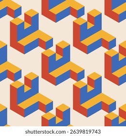 Trendy minimalist seamless pattern with abstract creative geometric composition