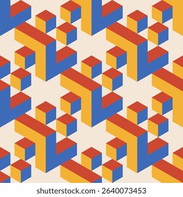 Trendy minimalist seamless pattern with abstract creative geometric composition