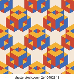Trendy minimalist seamless pattern with abstract creative geometric composition