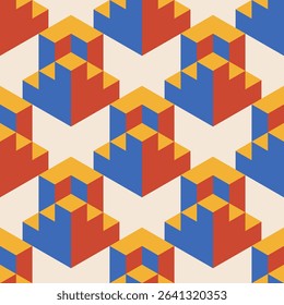 Trendy minimalist seamless pattern with abstract creative geometric composition