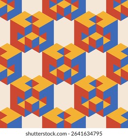 Trendy minimalist seamless pattern with abstract creative geometric composition