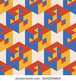 Trendy minimalist seamless pattern with abstract creative geometric composition