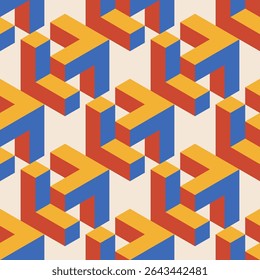 Trendy minimalist seamless pattern with abstract creative geometric composition