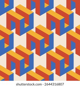 Trendy minimalist seamless pattern with abstract creative geometric composition