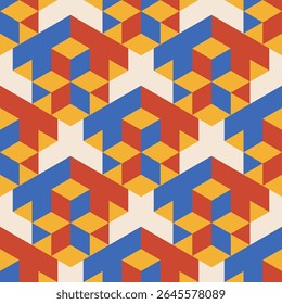 Trendy minimalist seamless pattern with abstract creative geometric composition