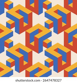 Trendy minimalist seamless pattern with abstract creative geometric composition