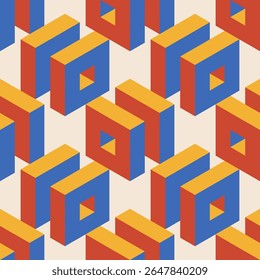 Trendy minimalist seamless pattern with abstract creative geometric composition