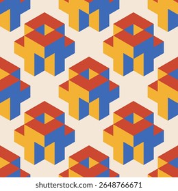 Trendy minimalist seamless pattern with abstract creative geometric composition