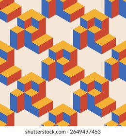 Trendy minimalist seamless pattern with abstract creative geometric composition