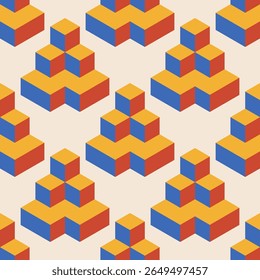 Trendy minimalist seamless pattern with abstract creative geometric composition