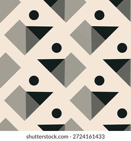 Modelo inconsútil minimalista de moda con la composición artística creativa geométrica abstracta