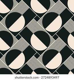 Modelo inconsútil minimalista de moda con la composición artística creativa geométrica abstracta