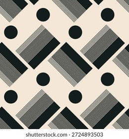 Modelo inconsútil minimalista de moda con la composición artística creativa geométrica abstracta