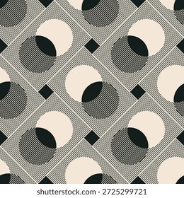 Modelo inconsútil minimalista de moda con la composición artística creativa geométrica abstracta