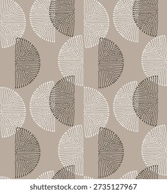 Trendy minimalist seamless pattern with abstract creative hand drawn composition