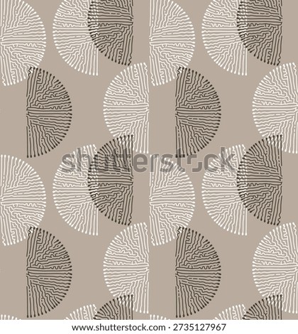 Trendy minimalist seamless pattern with abstract creative hand drawn composition