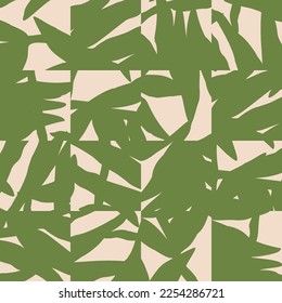 Patrón moderno minimalista sin fisuras con composición botánica de rompecabezas