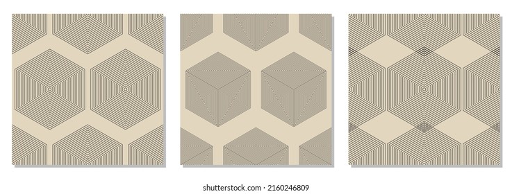 Trendy minimalist seamless patterns with abstract creative geometric composition