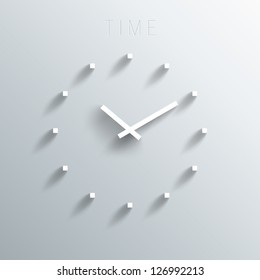 Trendy Minimalistic 3D Clock With Transparent Shadow