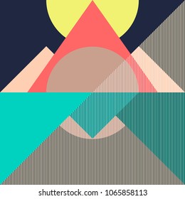 Trendy minimalistic creative design, modern abstract background. Geometric element. Good for cover, voucher, poster, flyer, banner. Vector stock illustration