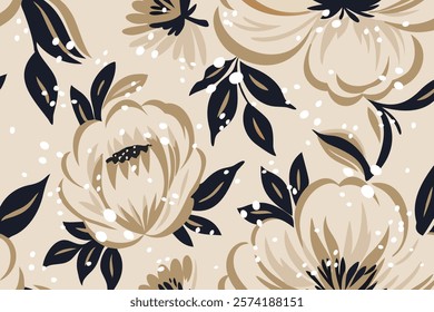 Trendy minimalistic floral background. Floral backdrop design