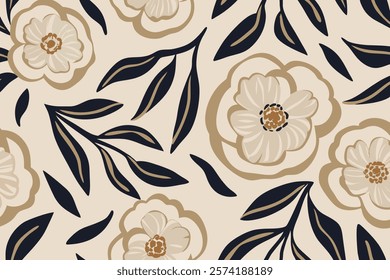 Trendy minimalistic floral background. Floral backdrop design