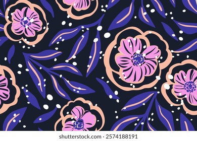 Trendy minimalistic floral background. Floral backdrop design