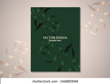 Trendy minimalistic floral design for banner, poster, card, cover, invitation, brochure, flyer. Vector illustration for your design.