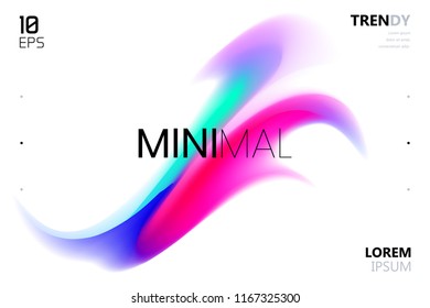 Trendy Minimalistic Fluid Blurred Gradient Background. Modern Backdrop for Poster, Brochure, Advertising, Placard, Invitation Card, Music Festival, Night Club, Landing Page Webside