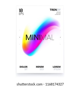 Trendy Minimalistic Fluid Blurred Gradient A4 Poster Design. Modern Background for Poster, Brochure, Advertising, Placard, Invitation Card, Music Festival, Night Club