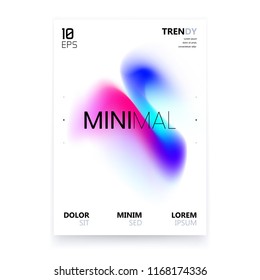 Trendy Minimalistic Fluid Blurred Gradient A4 Poster Design. Modern Background for Poster, Brochure, Advertising, Placard, Invitation Card, Music Festival, Night Club