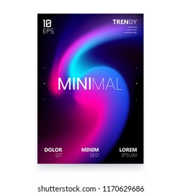 Trendy Minimalistic Fluid Blurred Gradient Black A4 Poster Design. Modern Background for Poster, Brochure, Advertising, Placard, Invitation Card, Music Festival, Night Club